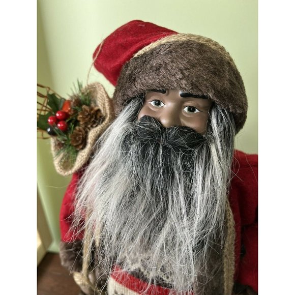 African American Black Santa Claus Figure Table Stand Christmas Decor 18” T8 - Picture 2 of 8